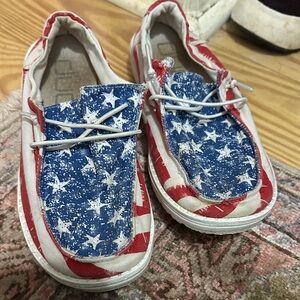 Hey Dude - Youth Star Spangled Red and Blue Casual Shoes